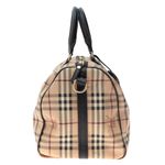 Mala-Burberry-Housecheck-e-Couro-Marrom-