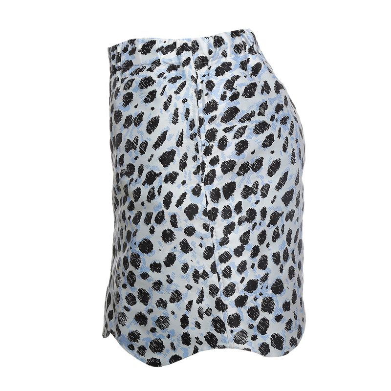 Saia-Ganni-Estampa-Animal-Print-Azul-