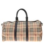 Mala-Burberry-Housecheck-e-Couro-Marrom-