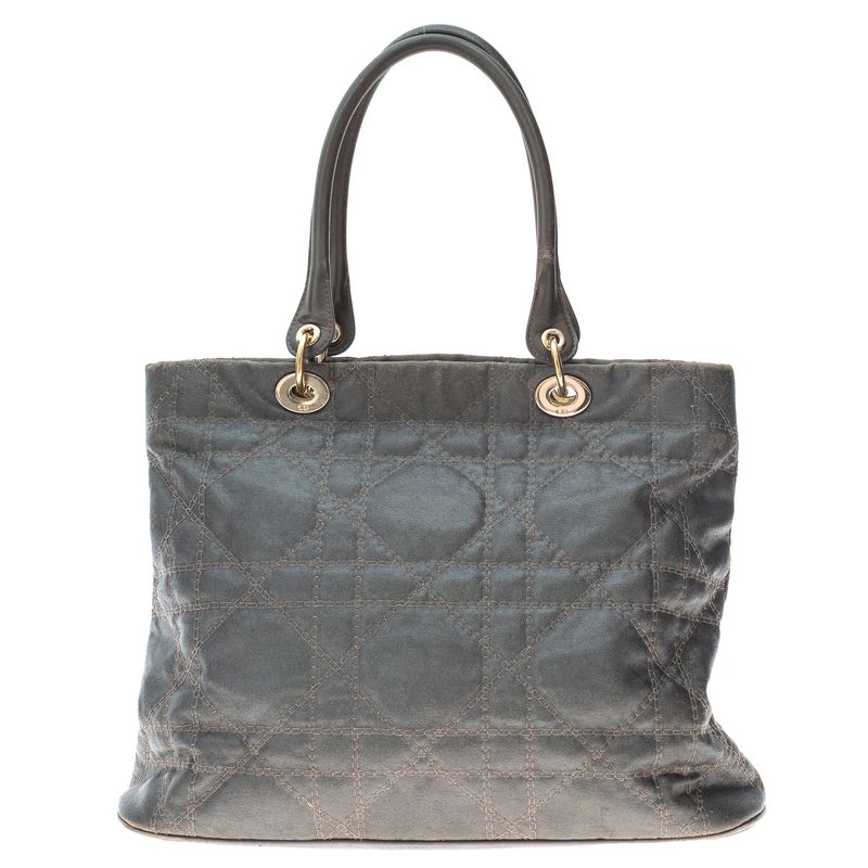 Bolsa-Christian-Dior-Tote-Cannage-Cinza-