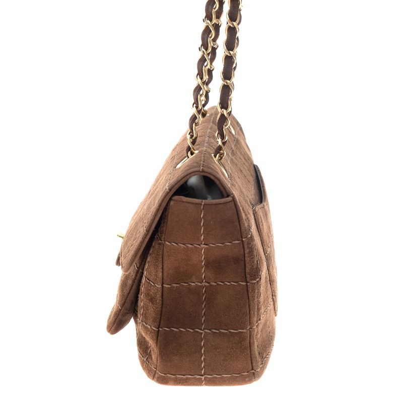 Bolsa-Chanel-Chocolat-Bar-Camurca-Marrom