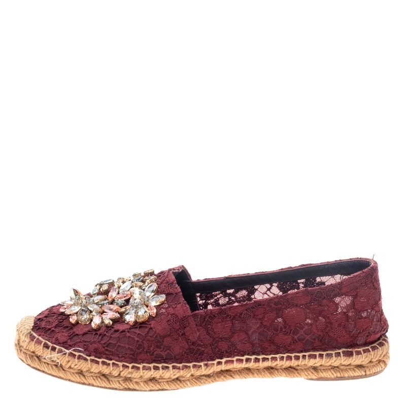Espadrille-Dolce---Gabbana-Renda-Vinho-e-Pedrarias-
