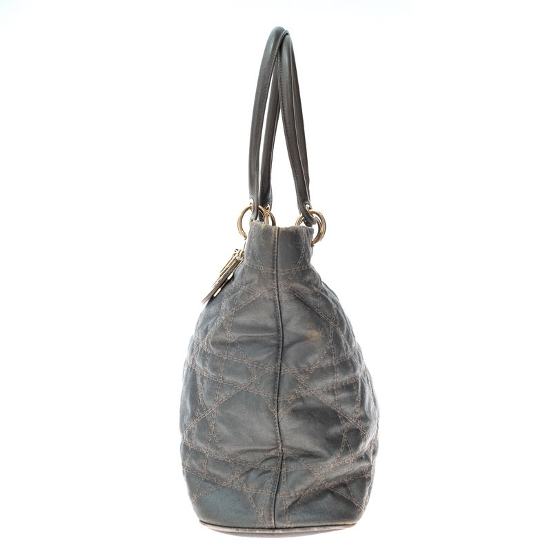 Bolsa-Christian-Dior-Tote-Cannage-Cinza-
