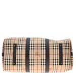 Mala-Burberry-Housecheck-e-Couro-Marrom-