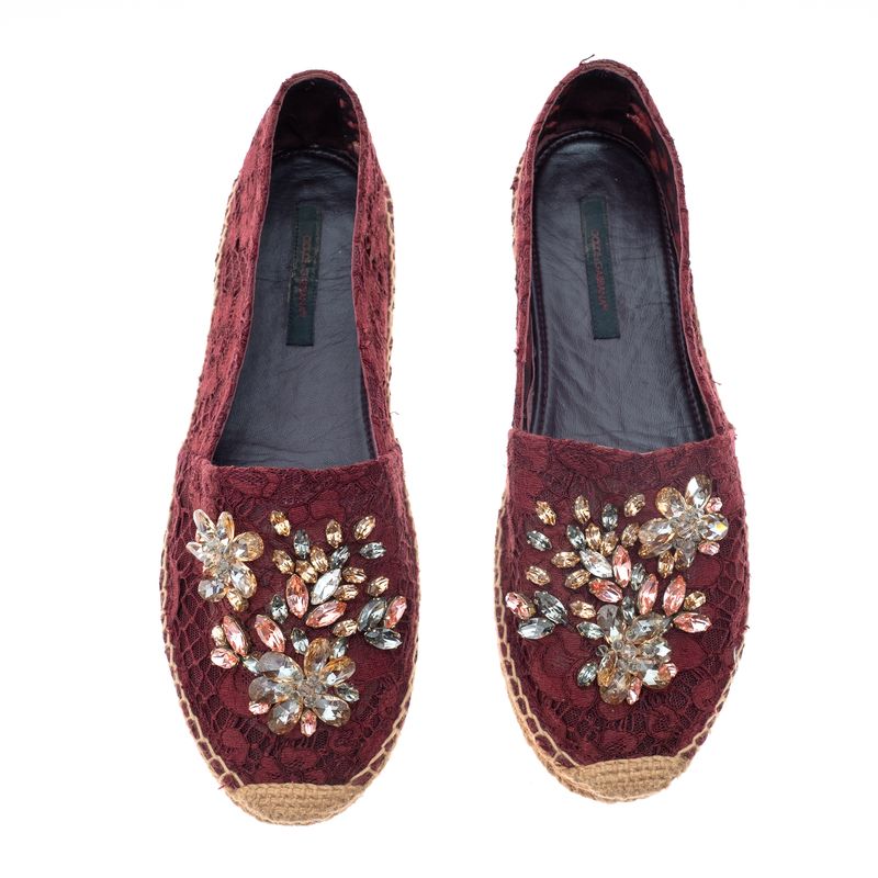 Espadrille-Dolce---Gabbana-Renda-Vinho-e-Pedrarias-