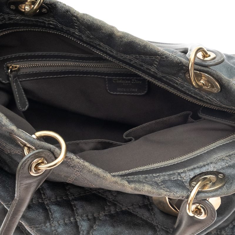 Bolsa-Christian-Dior-Tote-Cannage-Cinza-