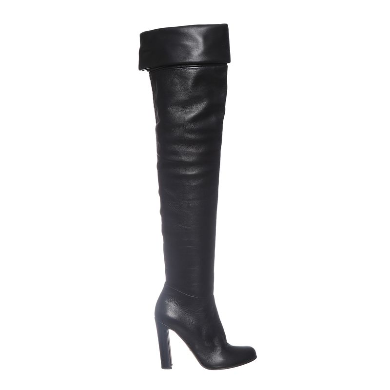 Bota-Prada-Over-The-Knee-Couro-Preta
