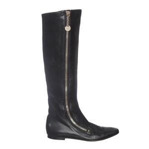 Bota Gucci Cano Longo Couro Preto
