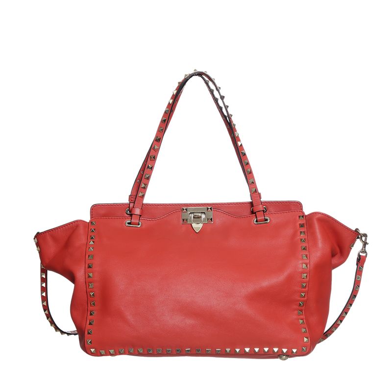 Bolsa-Valentino-Garavani-Rockstud-Tote-Vermelha