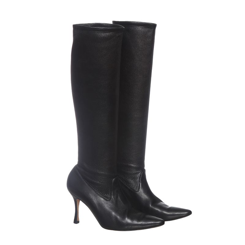 Bota-Manolo-Blahnik-Cano-Longo-Couro-Preta
