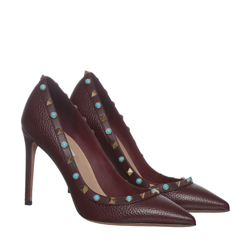 Sapato-Valentino-Garavani-Rockstud-Couro-Vinho