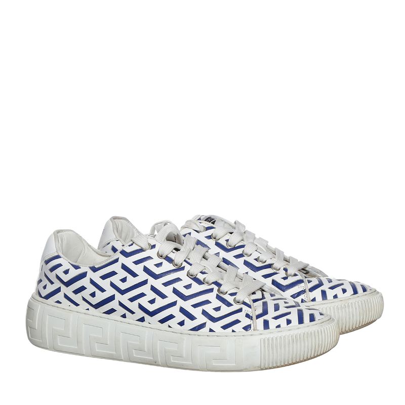 Tenis-Versace-Couro-Branco-e-Azul
