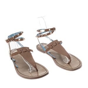 Sandália Valentino Rasteira Studs Marrom