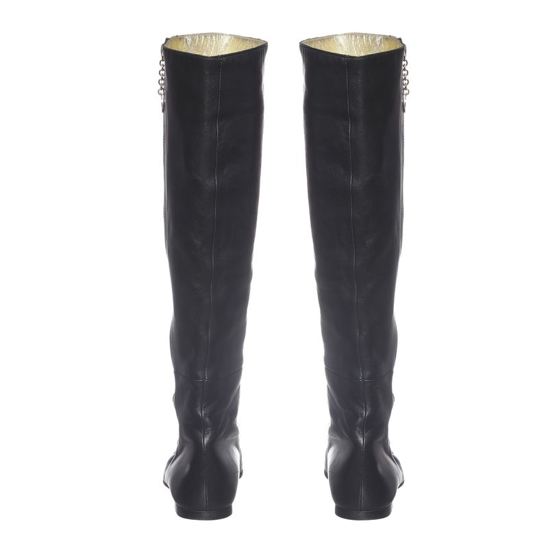 Bota-Gucci-Cano-Longo-Couro-Preto
