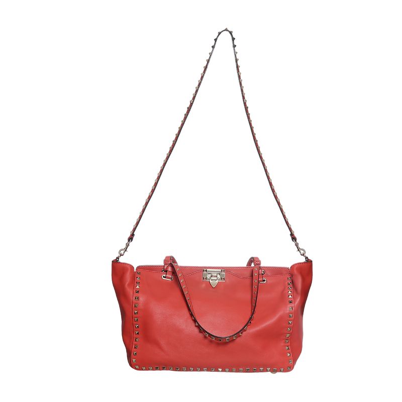 Bolsa-Valentino-Garavani-Rockstud-Tote-Vermelha