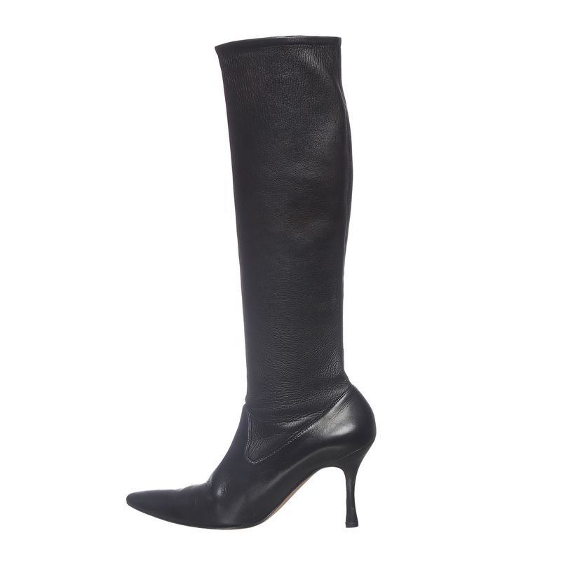 Bota-Manolo-Blahnik-Cano-Longo-Couro-Preta
