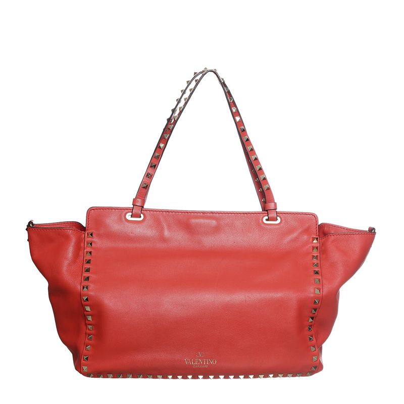 Bolsa-Valentino-Garavani-Rockstud-Tote-Vermelha