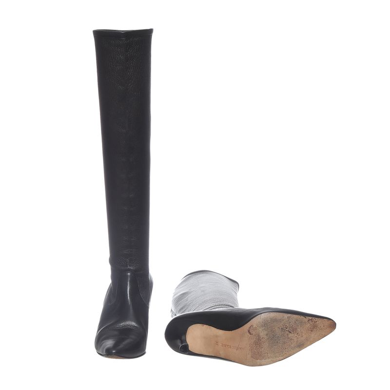 Bota-Manolo-Blahnik-Cano-Longo-Couro-Preta