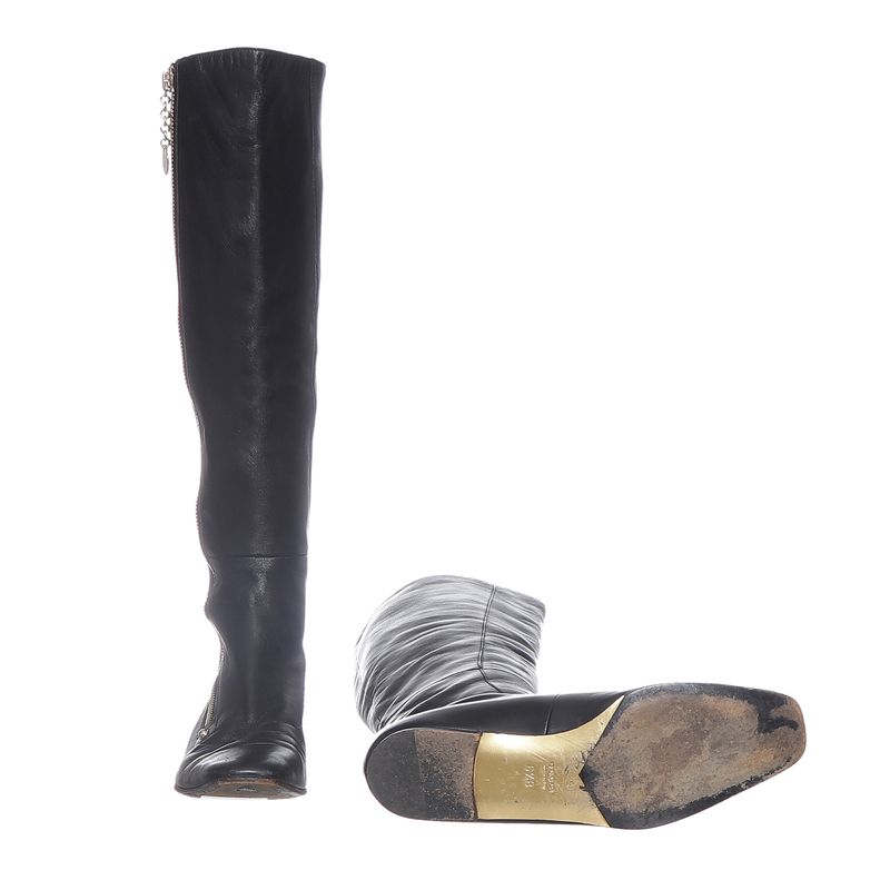 Bota-Gucci-Cano-Longo-Couro-Preto