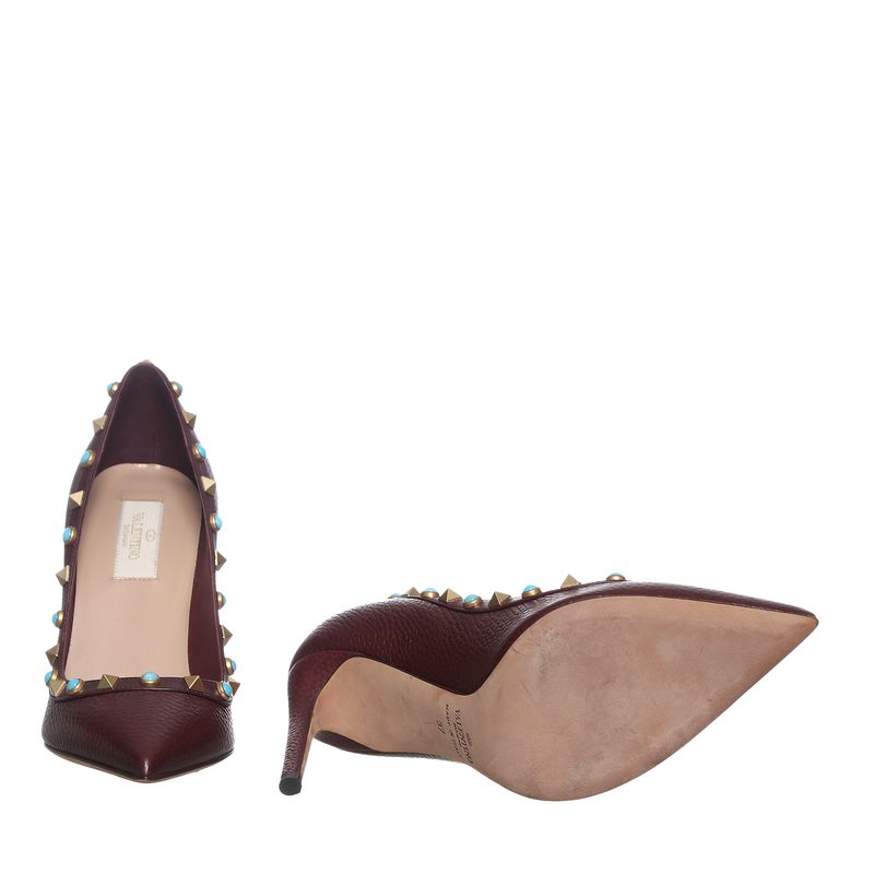 Sapato-Valentino-Garavani-Rockstud-Couro-Vinho