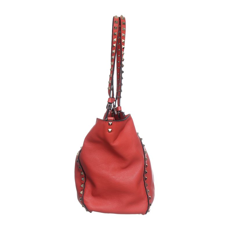 Bolsa-Valentino-Garavani-Rockstud-Tote-Vermelha