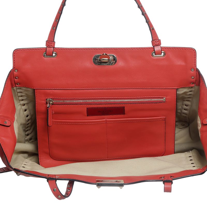 Bolsa-Valentino-Garavani-Rockstud-Tote-Vermelha