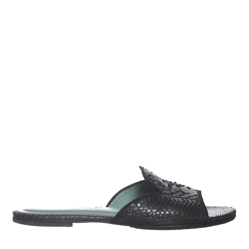 Sandalia-Rasteira-Blue-Bird-Shower-Flat-Python-Preto