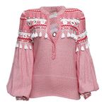 Blusa-Dodo-Bar-Or-Pompons-Algodao-Vermelho-e-Branco