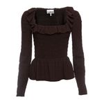 Blusa-Ganni-Xadrez-Marrom