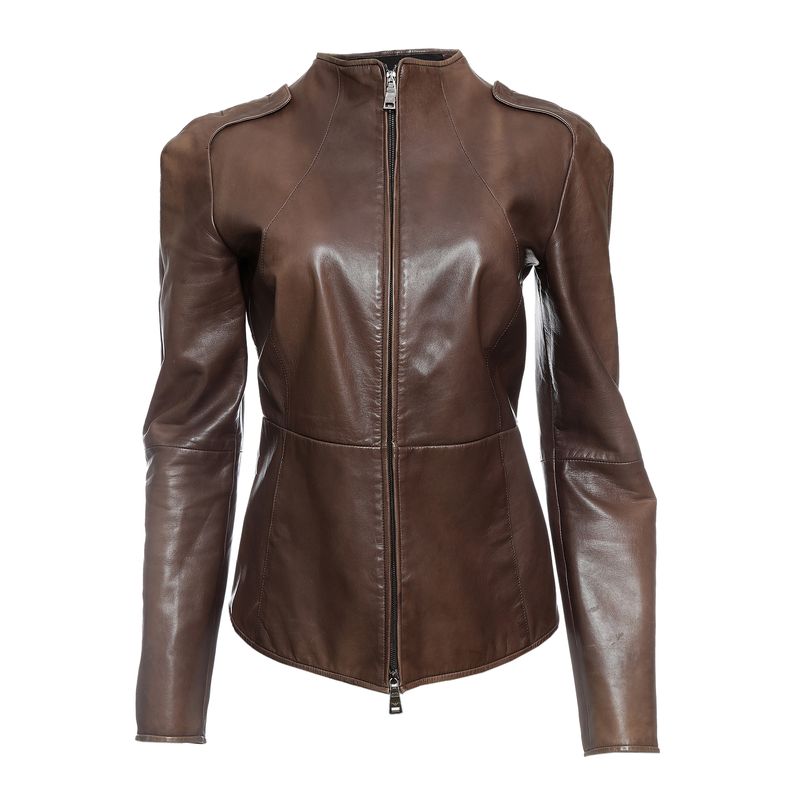 Jaqueta-Emporio-Armani-Couro-Marrom