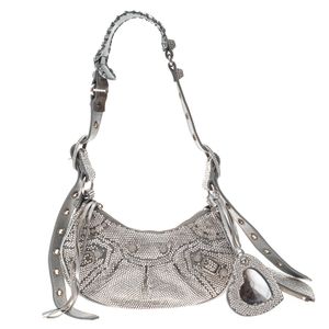 Bolsa Balenciaga Le Cagole Brilho Prateado