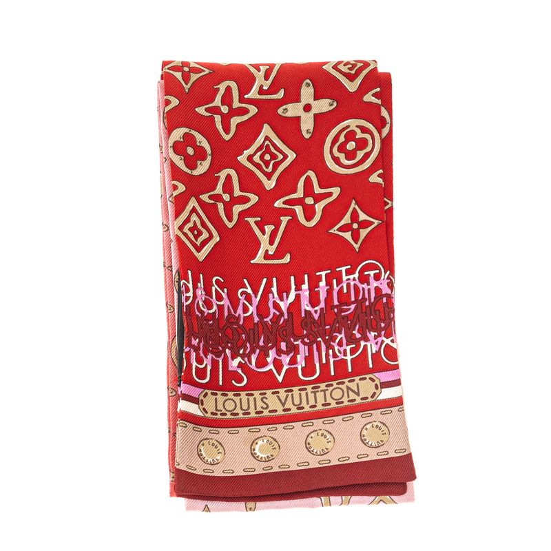 Lenco-Louis-Vuitton-Bandeau-Estampado-Rosa-e-Vermelho-