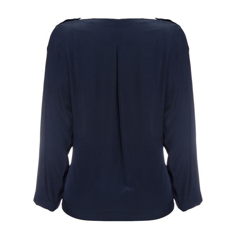 Blusa-Chanel-Seda-Azul-Marinho