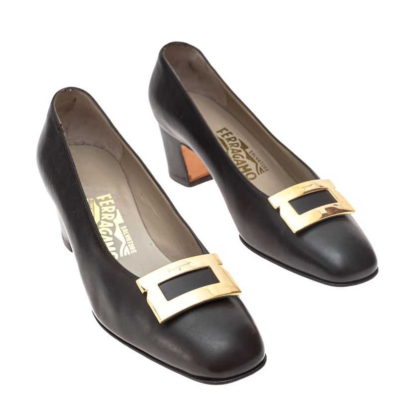 Sapato-Salvatore-Ferragamo-Couro-Marrom