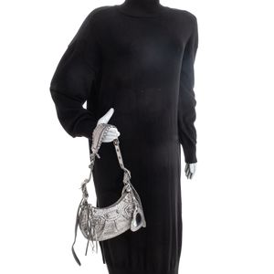 Bolsa Balenciaga Le Cagole Brilho Prateado