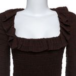 Blusa-Ganni-Xadrez-Marrom