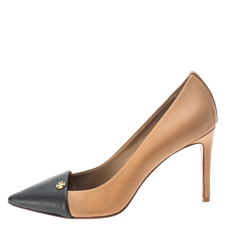 Sapato-Tory-Burch-Scarpin-Bicolor-Caramelo-