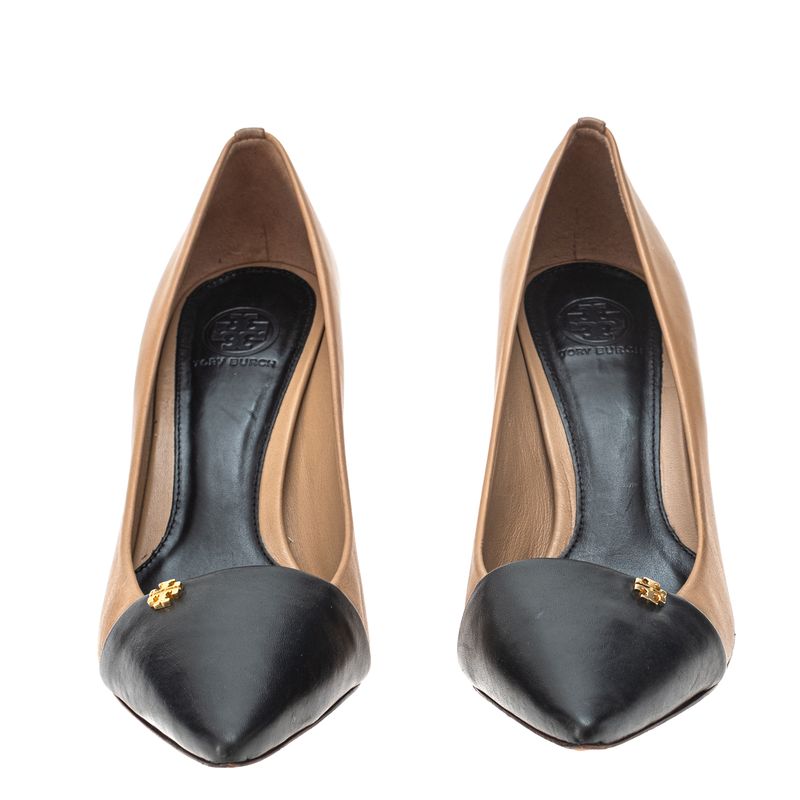 Sapato-Tory-Burch-Scarpin-Bicolor-Caramelo-