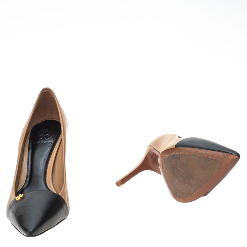 Sapato-Tory-Burch-Scarpin-Bicolor-Caramelo-