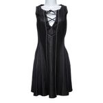Vestido-BCBG-com-Couro-Preto