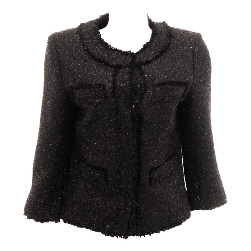 Casaqueto-Michael-Kors-Tweed-Lantejoulas-Preto-