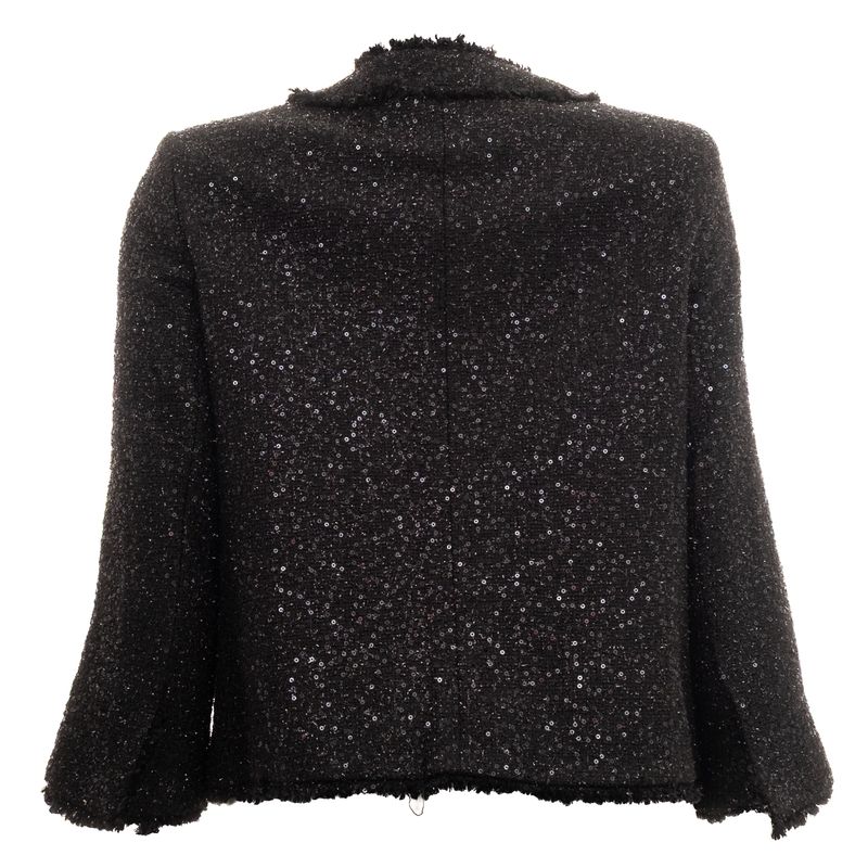 Casaqueto-Michael-Kors-Tweed-Lantejoulas-Preto-