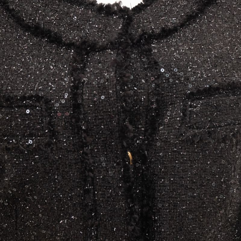 Casaqueto-Michael-Kors-Tweed-Lantejoulas-Preto-