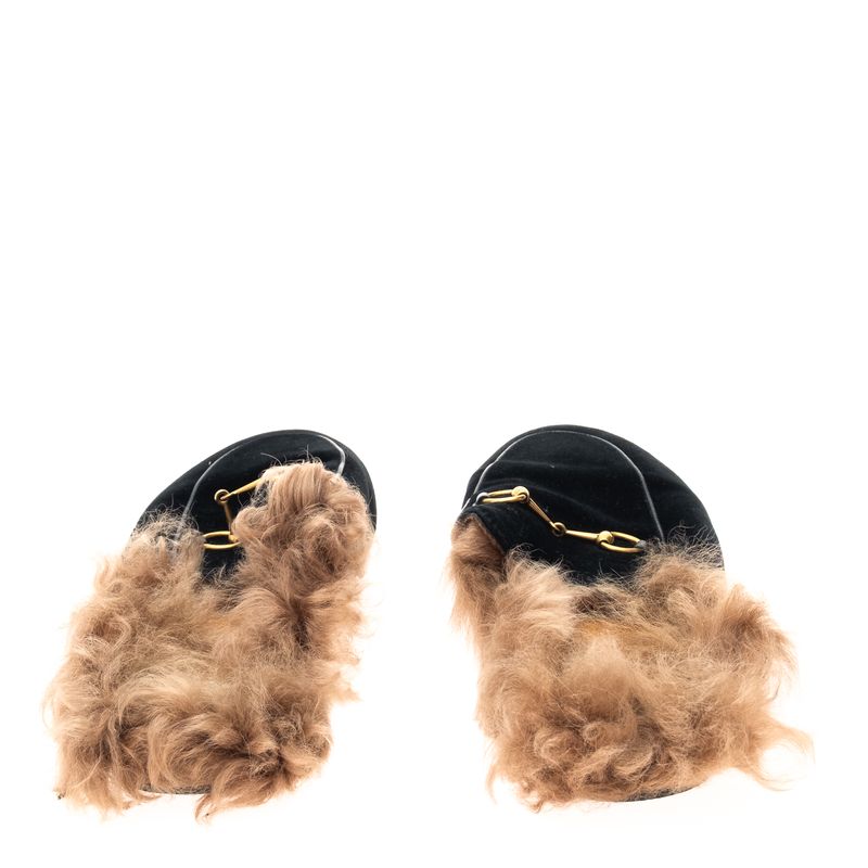 Mule-Gucci-Princetown-Pelos-Couro-Preto