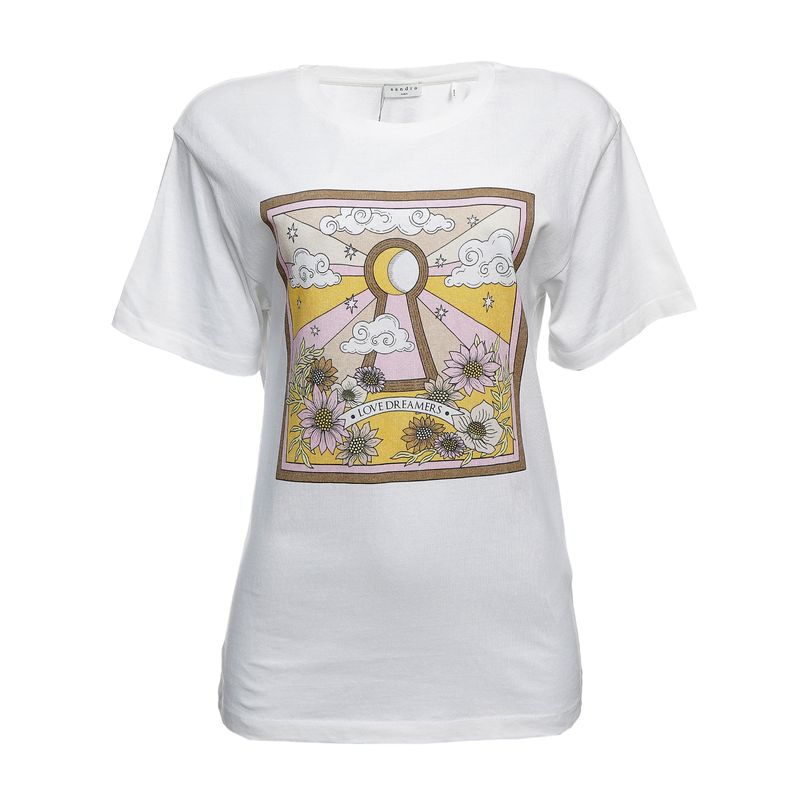Camiseta-Sandro-Estampada-Branca