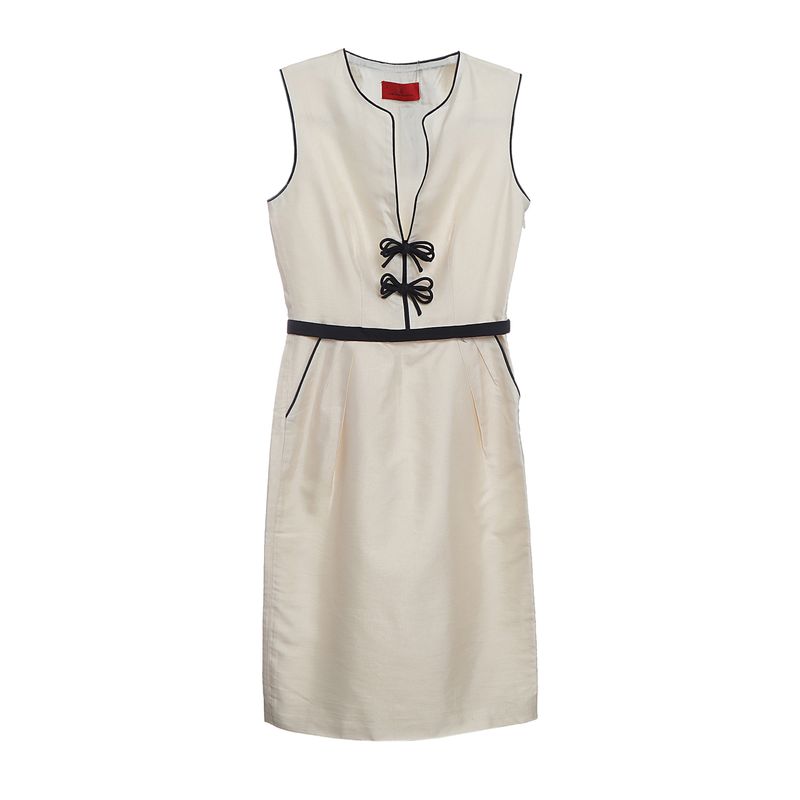 Vestido-Carolina-Herrera-com-Cinto-Bege