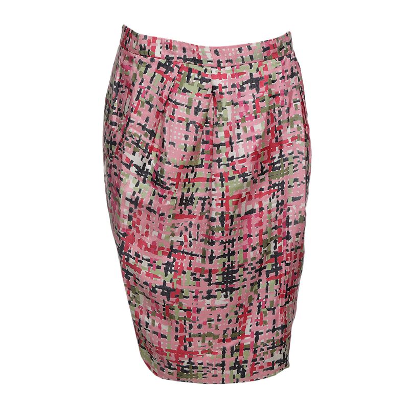 Saia-Yves-Saint-Laurent-Estampada-Rosa