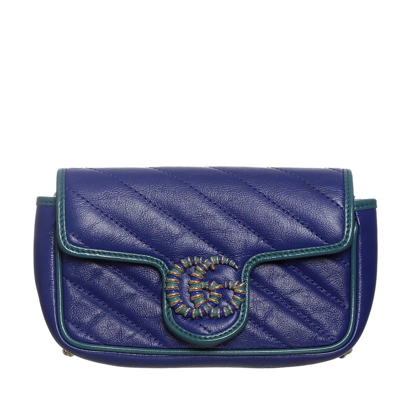 Bolsa-Gucci-Marmont-Mini-Chain-Couro-Azul