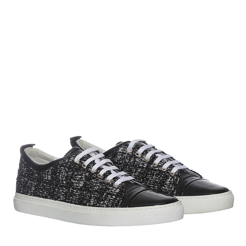 Tenis-Lanvin-Tweed-Preto