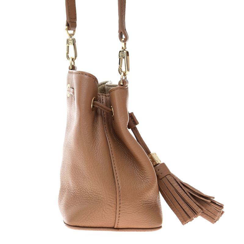 Bolsa-Tory-Burch-Bucket-Couro-Marrom-